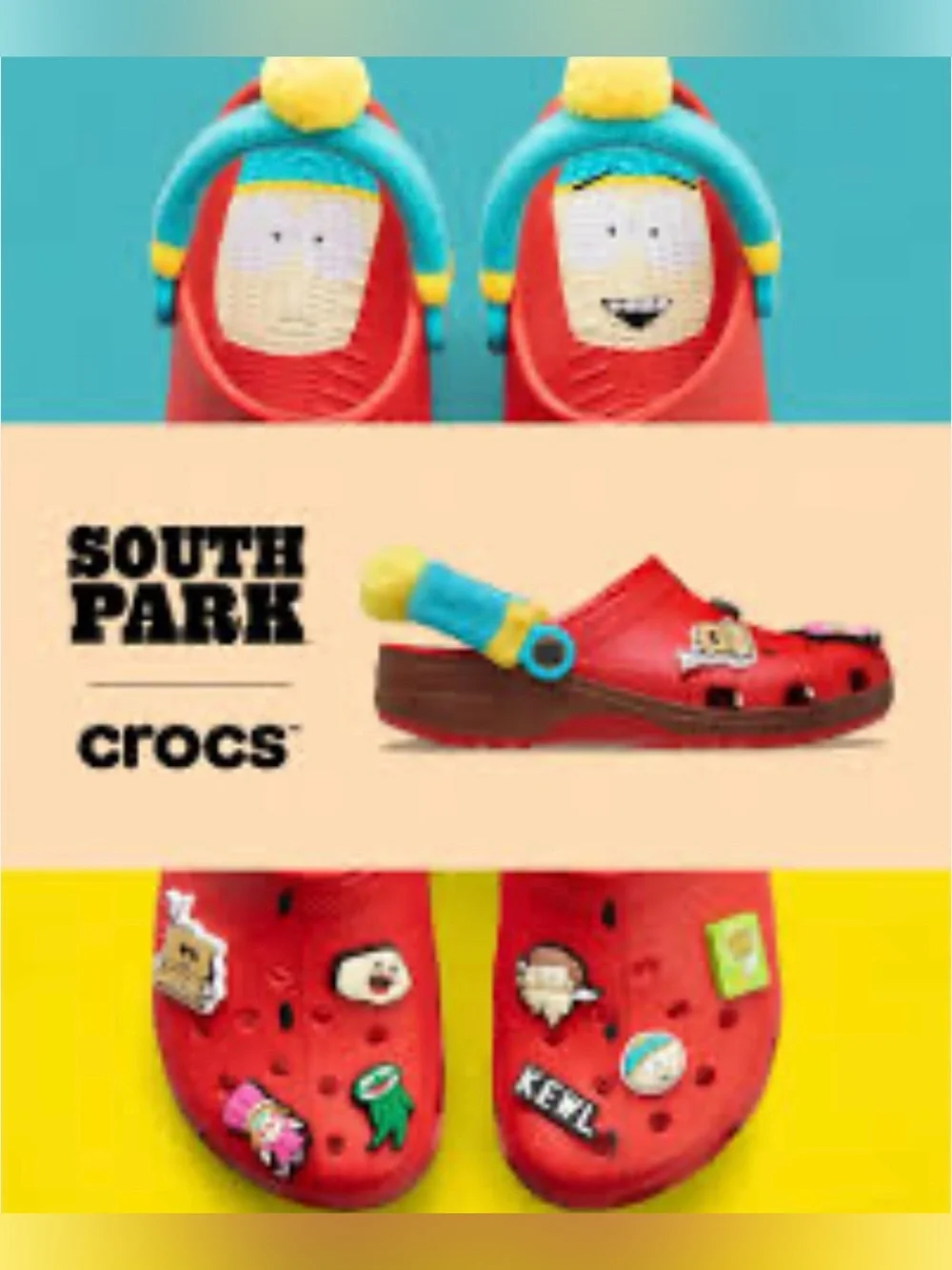 Crocs x South Park Cartman Classic Clog Slip On Red Comfort Unisex